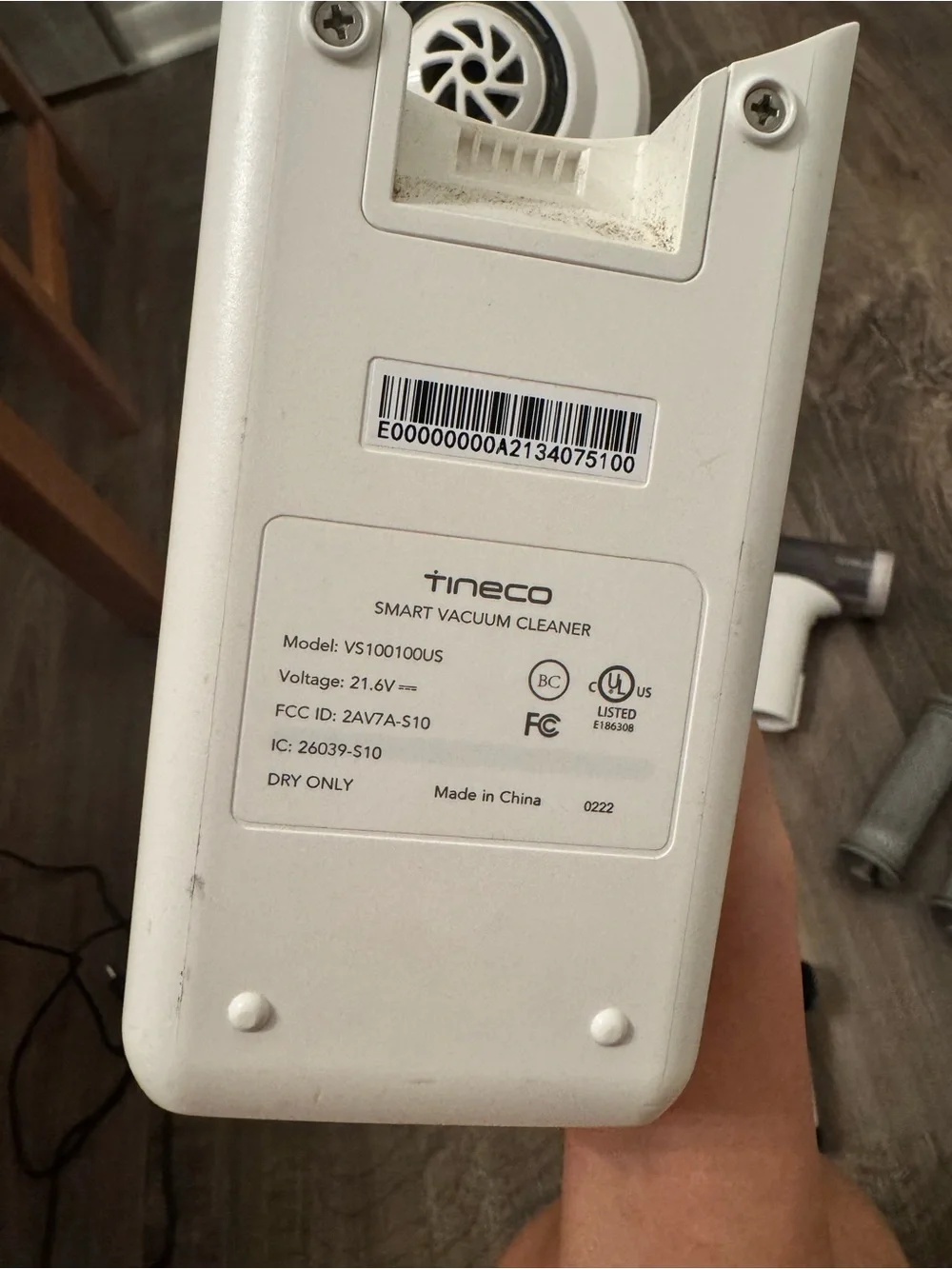 Tineco cordless vacuum cleaner’s parts and motor